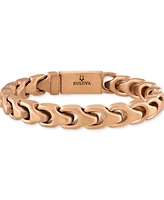 Bulova Men's Rose Gold-Tone Stainless Steel Link Bracelet