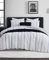 Dkny Seersucker Stripe 3 Piece Comforter Set