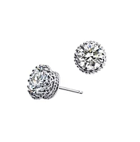 Hollywood Sensation Flower Cubic Zirconia Stud Earrings