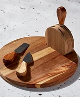 Tabletops Gallery 5-Piece Acacia Round Serving Board Set