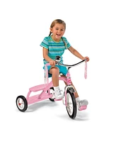 Radio Flyer 33PZ Kids Classic Style Dual Deck Tricycle with Handlebar Bell, Pink