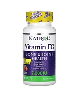 Natrol Vitamin D3 Bone & Joint Health Strawberry 2 000 Iu