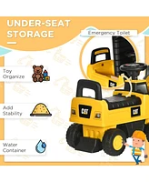 Aosom Cat Licensed Ride-on Excavator for Kids with Manual Shovel, Yellow