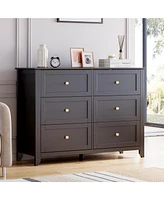 gaomon 6 Chest of Drawer Dresser, Modern Dresser with Deep Drawers and Nickel Round Handle