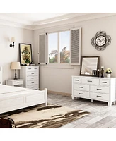 gaomon Dresser for Bedroom, 7 Drawers Modern Wood Dresser, 51" Wide Chest of Drawers Closet, Wooden Dresser Organizer ,White