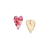 Sohi Women's Marble Heart Stud Earrings