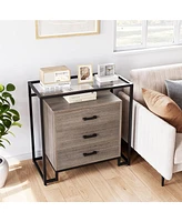 gaomon 3 Drawer Dresser, 3 Drawer Chest with Wide Storage Space, Wood Drawer Dresser with Wide Storage Space