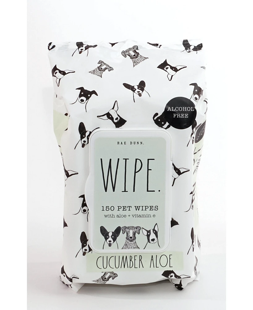 Rae Dunn "Wipe." Pet Wipes with Aloe and Vitamin E. Cucumber Aloe Scent