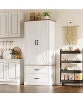 gaomon Kitchen Cabinet with Drawers and Door Cabinets, High Pantry Cabinets for Kitchen, Dining Room, Living Room