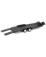 Greenlight Collectibles 1/64 Heavy Duty Car Hauler Tow Trailer with Ramps, Black Exclusive