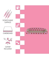 The Licker Store Montego Coastal Patterned Cardboard Lounge Bed Cat Scratcher with Catnip