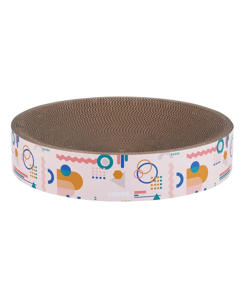 The Licker Store Nelson Modern Cardboard Round Bowl Cat Scratcher with Catnip