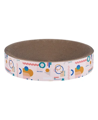 The Licker Store Nelson Modern Cardboard Round Bowl Cat Scratcher with Catnip