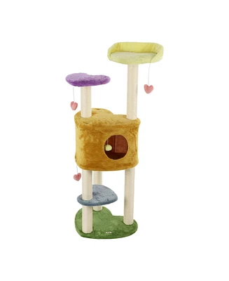 The Licker Store Aisling 4-Tier Modern Sisal Heart Cat Tree with Scratching Posts
