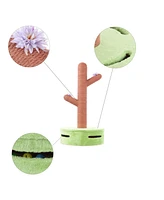 The Licker Store Rosa 36" Modern Jute Cactus Cat Scratching Post with Flower Toys and Built-In Bell Toys