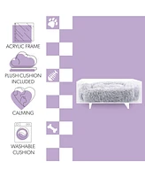 The Licker Store Carole Small/Medium Modern Lucite Calming Fluffy Pet Bed with Washable Cushion
