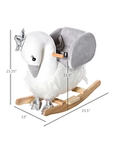 Qaba Kids Rocking Horse Swan Rocker with Sound, for 18-36 months, White