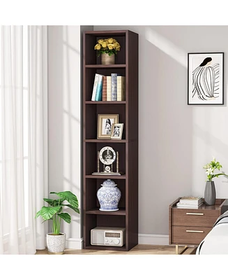 Tribesigns 70.9 Inch Tall Narrow Bookcase with Storage, 6 Tier Cube Display Shelves for Home Office