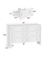 Homsee White Storage Dresser Organizer With 6 Drawers