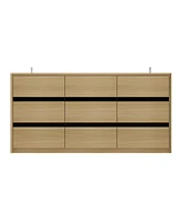 Homsee Brown 6-Drawer Wood Double Dresser Chest of Drawers