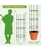 Sugift 3-Pack Garden Trellis 40 Inch Tall Plant Support Stands with Clips and Ties