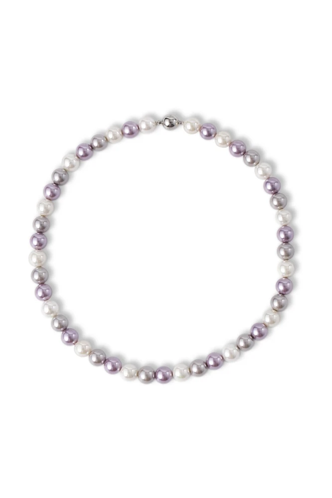 Classicharms Lydia Purple Shell Pearl Strand Choker Necklace