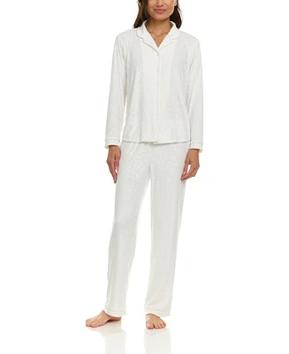 Flora by Flora Nikrooz Women's Addie Printed Velour Long Sleeve Pajama Set