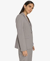 Calvin Klein Women's Pinstripe One-Button Blazer