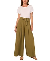 Vince Camuto Women's High-Rise Wide Leg Tie-Belt Pleated Trousers