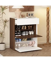 Famapy 21 Pair Expandable Shoe Storage Cabinet With Drawer