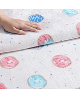 Poppy & Fritz Polka Donuts Flannel Novelty Print Throw Blanket-50X60