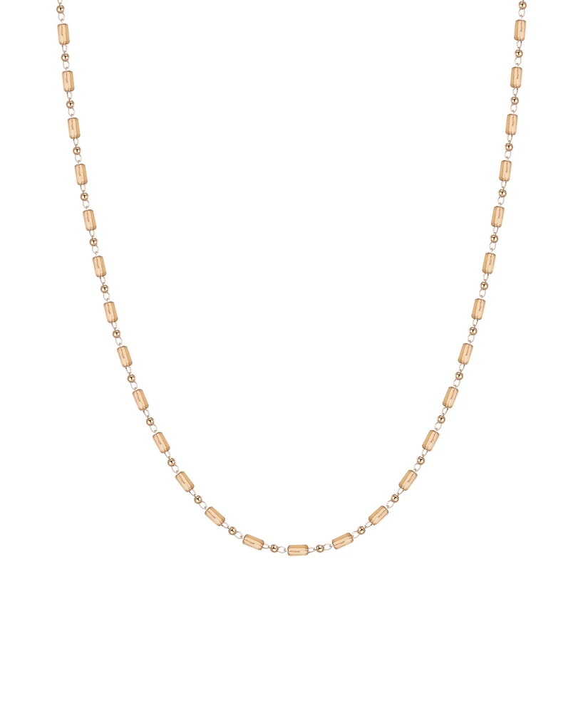 Macy's Gold-Plated Beige Crystal Long Necklace