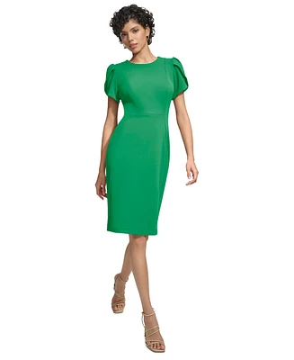 Calvin Klein Women's Tulip-Sleeve Sheath Dress