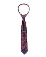 Tommy Hilfiger Boys Doyers Plaid Pre-Tied Zipper Necktie