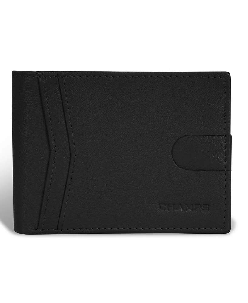 Champs Men's Onyx Collection Leather Access Center Wing Wallet