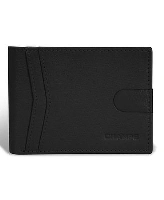 Champs Men's Onyx Collection Leather Access Center Wing Wallet