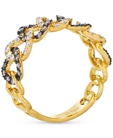 Le Vian Chocolatier Vanilla Diamond & Chocolate Diamond Chain Link Inspired Ring (3/4 ct. t.w.) in 14k Gold