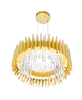 Cwi Lighting 25" Metal Cityscape 12 Light Chandelier