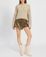 En Saison Women's Alyza Long-Sleeve Knit Sweater