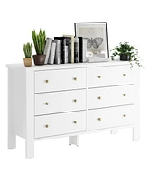 gaomon White Dresser for Bedroom, 6 Drawer Dresser with Metal Handle, Dresser Organizer