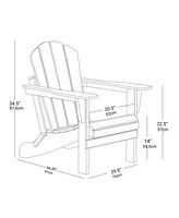 Slickblue Folding Adirondack Chair, Relaxing Stackable Arm Rest Ernomic Hdpe All-Weather Adirondack Chair