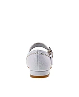 Josmo Toddler Dress Glitter Mary Jane Wedding Party Heels Flower Shoes with Hook and Loop Buckle