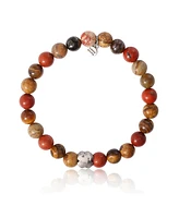 Lucky Brand Jasper Stone Beaded Stretch Bracelet - Natural Stone Jewelry for Men