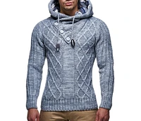 Leif Nelson Men's Men s Knitted Pullover | Long-sleeved slim fit hoodie | Basic winter hoodie-sweater for Men