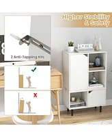 Gymax Stackable Bookcase Combination Lattice Cabinet Floor Open Bookshelf Adjustable