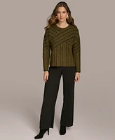 Donna Karan New York Women's Crisscross Crewneck Sweater