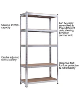 Sugift 72 Inch Storage Shelf Steel Metal 5 Levels Adjustable Shelves
