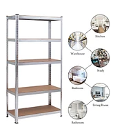 Sugift 72 Inch Storage Shelf Steel Metal 5 Levels Adjustable Shelves