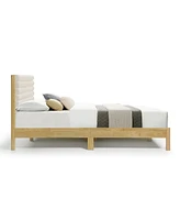 Furniture of America Adin Queen Platform Bed with Boucle Upholstery