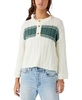 O'Neill Juniors' Oceanfront Stripe Henley Sweater